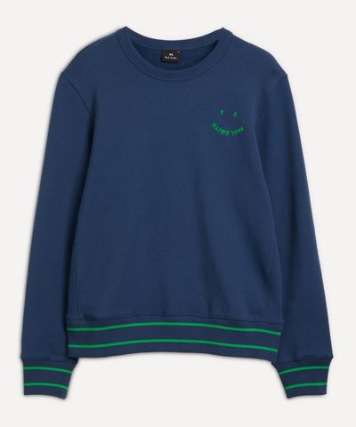 Shop Ps By Paul Smith Mens Happy Sweatshirt In Blue