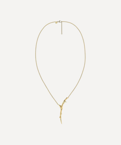 Shop Shaun Leane Gold Plated Vermeil Silver Rose Thorn Drop Pendant Necklace