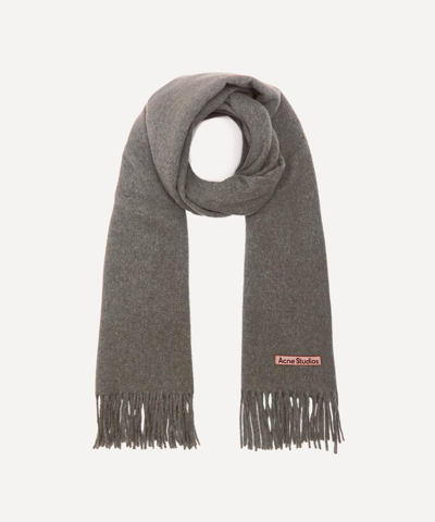 Shop Acne Studios Oversized Wool Scarf In Grey Melange