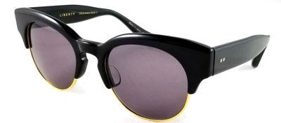 Shop Dita Liberty Blk 18k Gld Color1 Round Sunglasses In Grey