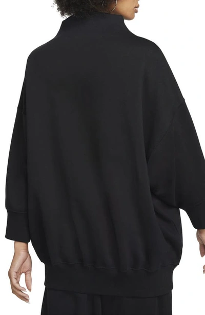 Shop Nike Sportswear Phoenix Fleece Sweatshirt In Black/ Sail