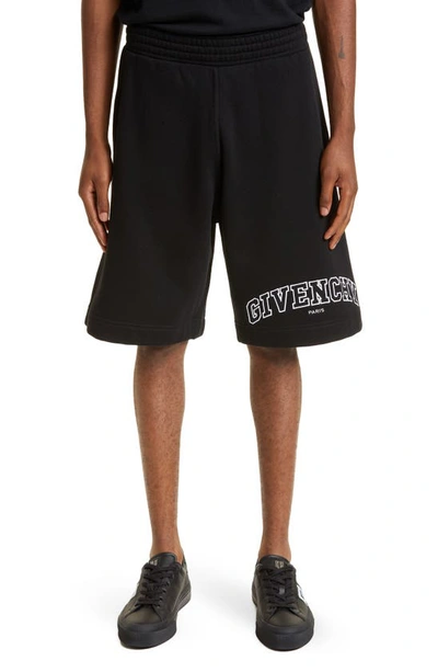 Givenchy Boxy-fit Logo Embroidered Shorts In Black | ModeSens