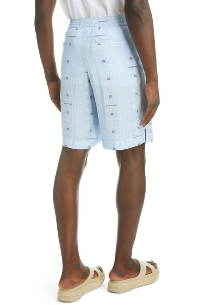 Shop Givenchy Skate Fit Logo Shorts In Navy/ Light Blue