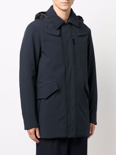 Shop Woolrich Cappotto Barrow Mac In Blue