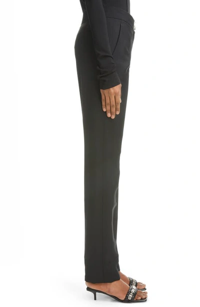 Shop Givenchy Turnlock Wool & Mohair Trousers In 001-black