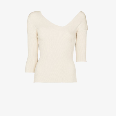 Shop Aeron Neutral Jandar Off-the-shoulder Top In Neutrals