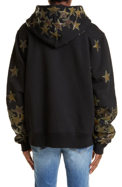 Shop Amiri Chemist Star Cotton Hoodie In Black