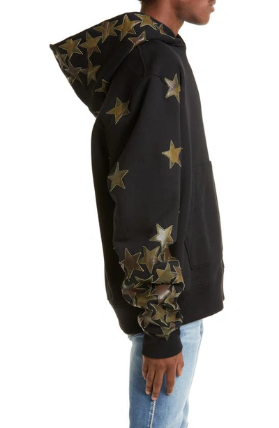 Shop Amiri Chemist Star Cotton Hoodie In Black