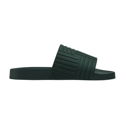 Shop Bottega Veneta Slider Sandals In Inkwell