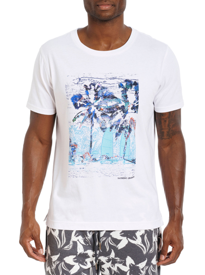 Shop Robert Graham Surf Zone T-shirt In White