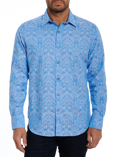 Shop Robert Graham Highland Long Sleeve Button Down Shirt Tall In Light Blue