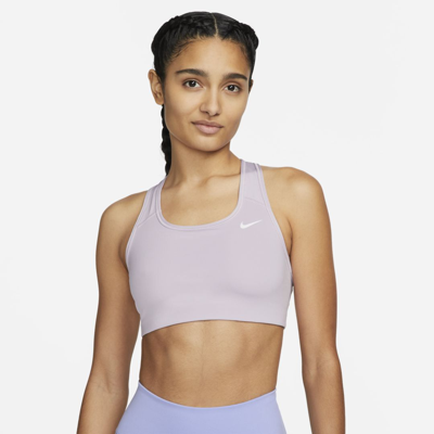 Shop Nike Women's Swoosh Medium-support Non-padded Sports Bra In Purple