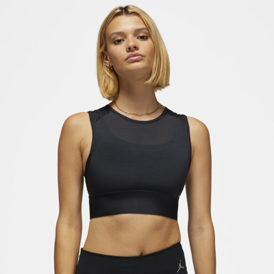 Shop Jordan Women's  Sport Medium-support Lightly Lined Layered Sports Bra In Black