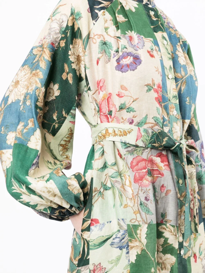 Shop Alemais Loretta Patchwork Shirt Dress In Multicolour