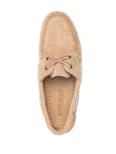 Shop Sebago Lace-up Suede Loafers In Neutrals