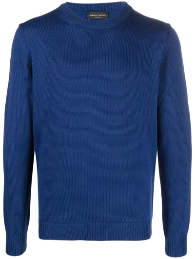 Shop Roberto Collina Fine-knit Merino Wool Jumper In Blau
