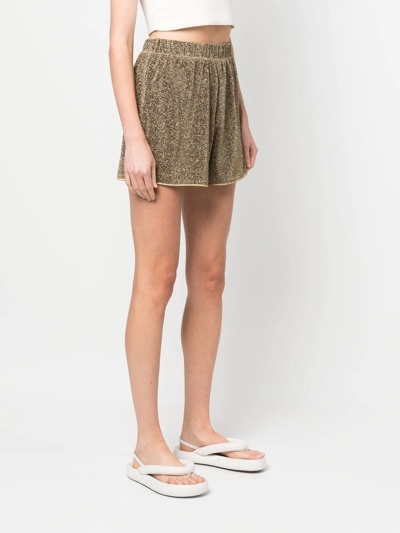 Shop Oseree All-over Glitter-design Shorts In Gold