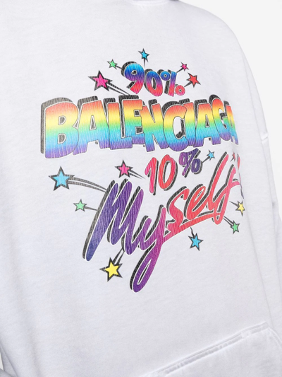 Balenciaga Grey Cotton Oversize Sweatshirt In Multi