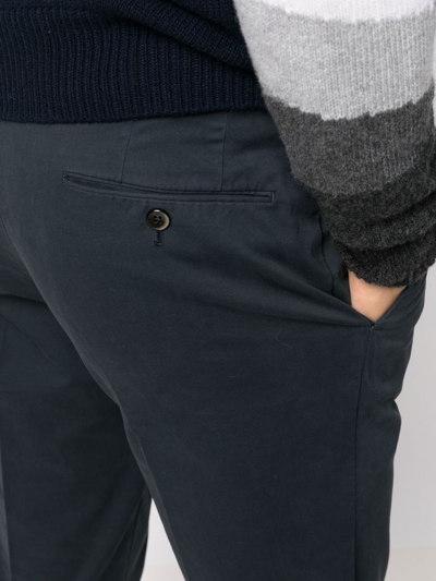 Pt Torino Slim-fit Chino Pants With Peats In Blau