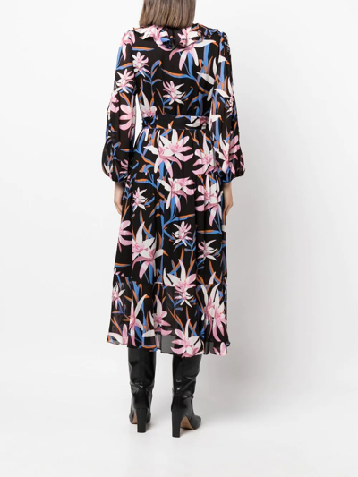 Diane Von Furstenberg Jaxson Floral-print Midi Dress In Schwarz