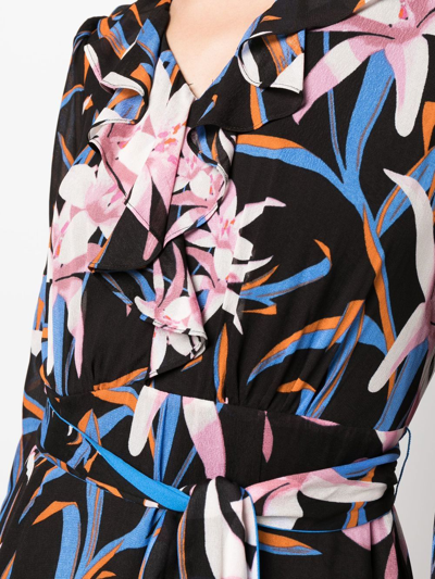 Shop Diane Von Furstenberg Jaxson Floral-print Midi Dress In Schwarz