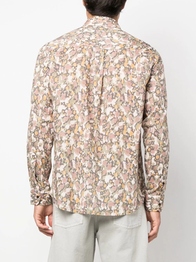 Shop Isabel Marant Floral-print Cotton Shirt In Nude