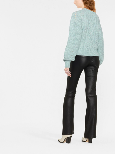 Shop Arma Flared Leather Trousers In Black
