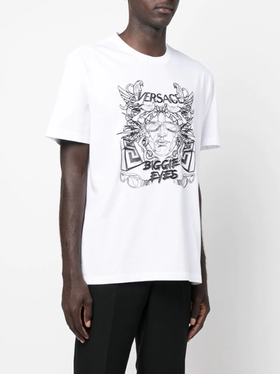 Shop Versace Medusa Head-print T-shirt In Weiss