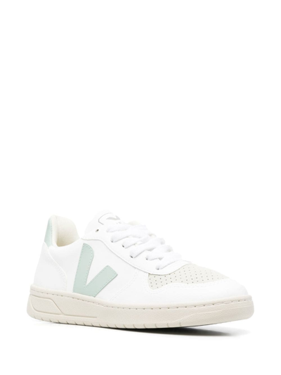 Shop Veja V-10 Cwl Low-top Sneakers In Weiss
