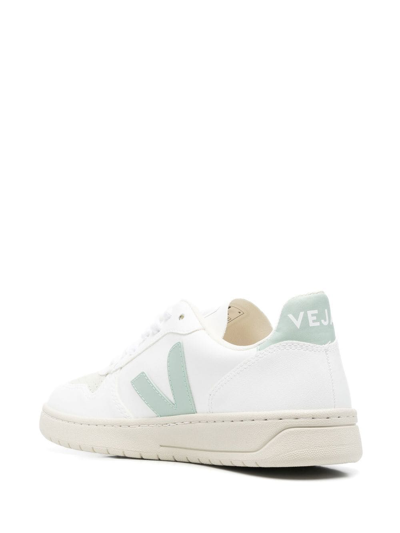 Shop Veja V-10 Cwl Low-top Sneakers In Weiss