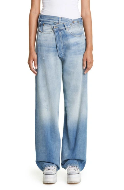 Shop R13 Crossover Waist Wide Leg Jeans In Delancey
