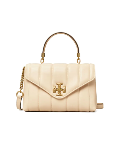 Shop Tory Burch Women's Small Kira Leather Top Handle Satchel In Brie