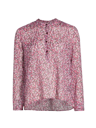 Shop Isabel Marant Étoile Women's Maria Printed Blouse In Pink