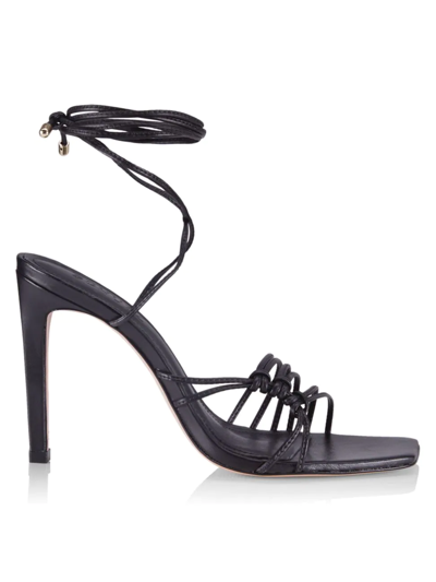 Shop Schutz Women's Sirena Leather Wrap Sandals In Black