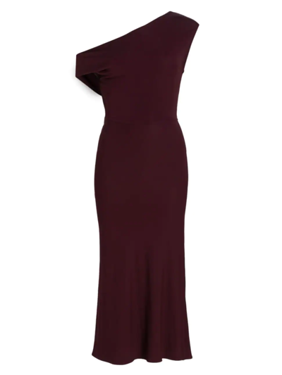 Shop Iro Women's Pilar One-shoulder Midi-dress In Berry Bordeaux