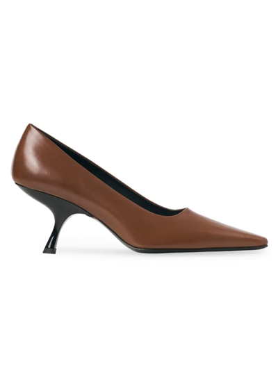 Shop The Row Women's Leather Kitten-heel Pumps In Cipria