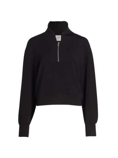 Shop Varley Women's Davidson Quarter-zip Sweatshirt In Black