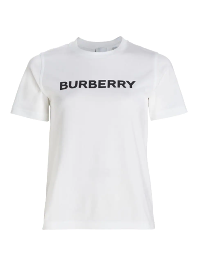 Shop Burberry Women's Margot Logo T-shirt In White