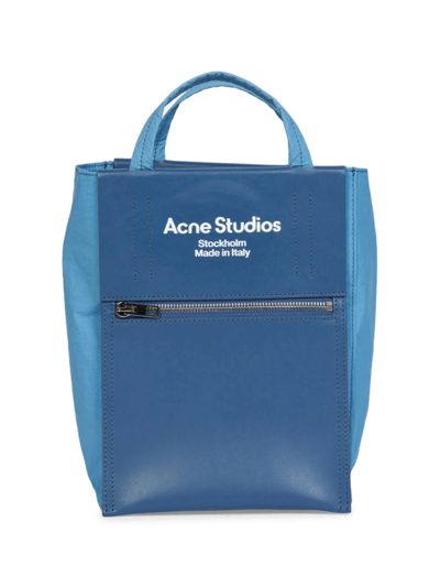 Shop Acne Studios Women's Small Baker Out Nylon Tote In Blue
