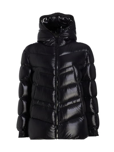 Shop Moncler Women's Mainline Clair Hooded Down Jacket In Black