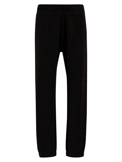Shop Moncler Men's Logo Cotton Sweatpants In Black