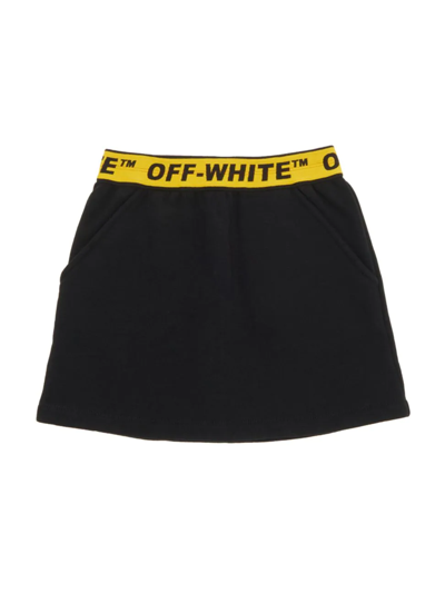 Shop Off-white Little Girl's & Girl's Logo Industrial Sweat Skirt In Black Yellow