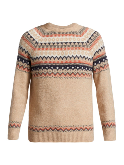 Shop Brunello Cucinelli Men's Multicolor Fair Isle Sweater In Light Brown