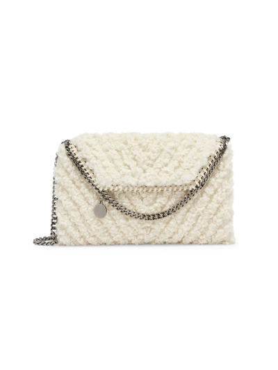 Shop Stella Mccartney Women's Falabella Vegan Shearling Crossbody Bag In Ivory