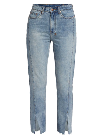 Shop Ksubi Women's Nine O Lifetime Panel High-waisted Slim-fit Jeans In Denim