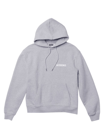 Shop Jacquemus Women's Logo Pullover Hoodie In Grey