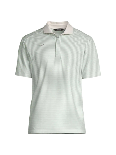 Shop Radmor Men's Taylor Micro-stripe Polo Shirt In Sage