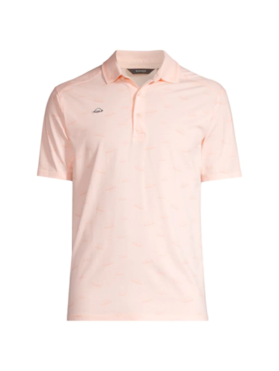 Shop Radmor Men's Taylor Bobrad Repeat Polo Shirt In Pale Pink