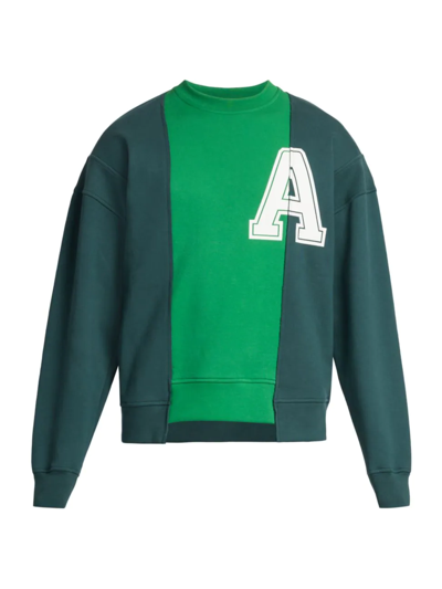 Shop Ambush Men's Varsity Logo Crewneck Sweatshirt In Green Gables