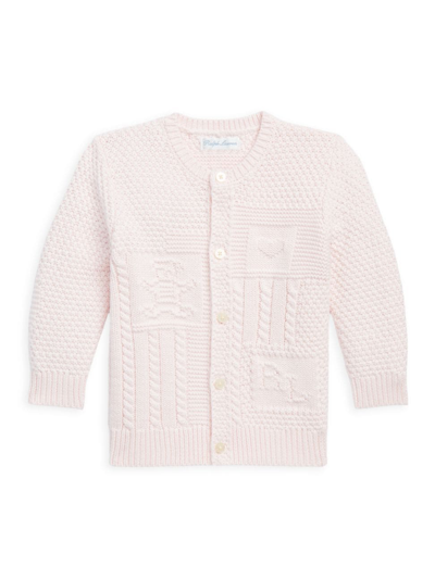 Shop Ralph Lauren Baby's Cotton Cardigan In Pink